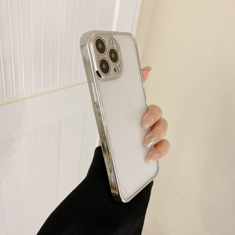 For iPhone 12 Electroplated Transparent Glass Phone Case