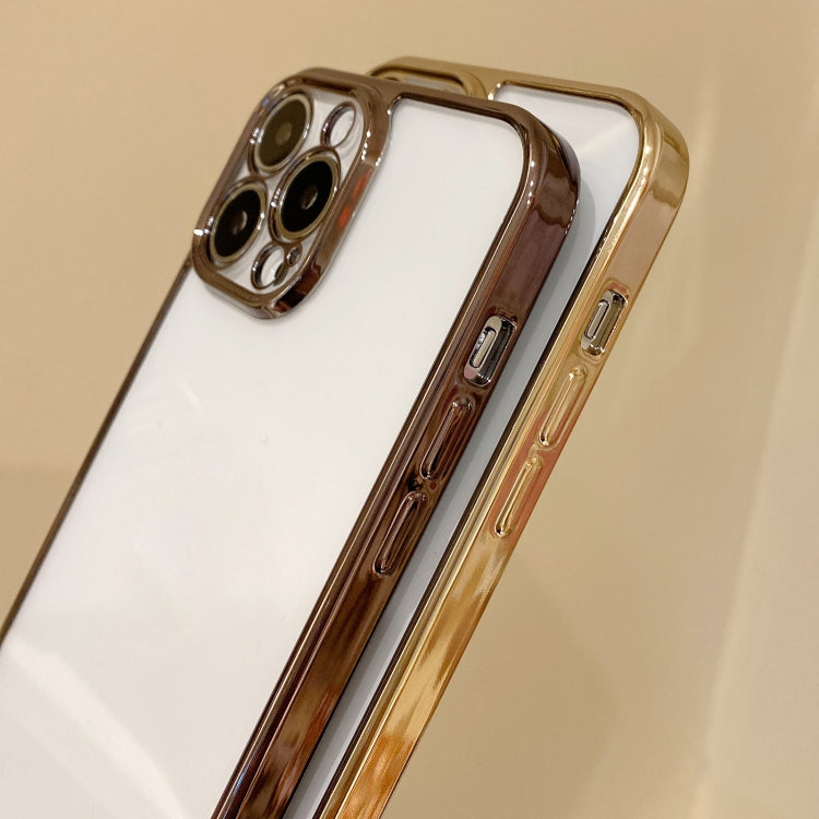 For iPhone 12 Electroplated Transparent Glass Phone Case
