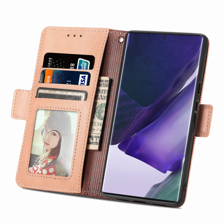 For Samsung Galaxy S22 Ultra 5G Grid Leather Flip Phone Case