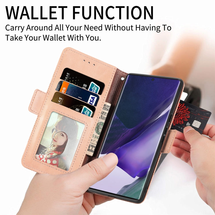 For Samsung Galaxy S22 Ultra 5G Grid Leather Flip Phone Case