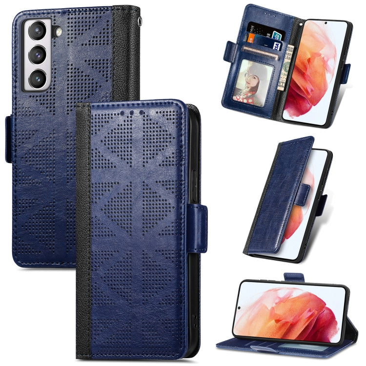 For Samsung Galaxy S21 FE 5G Grid Leather Flip Phone Case