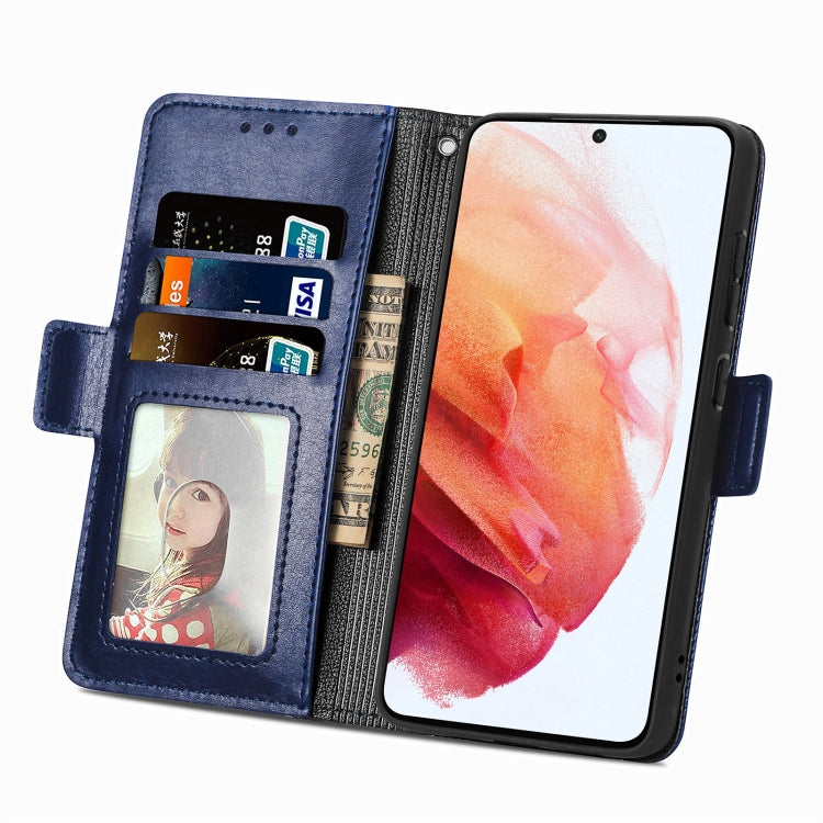 For Samsung Galaxy S21 FE 5G Grid Leather Flip Phone Case