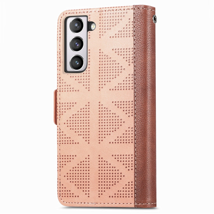 For Samsung Galaxy S21 FE 5G Grid Leather Flip Phone Case