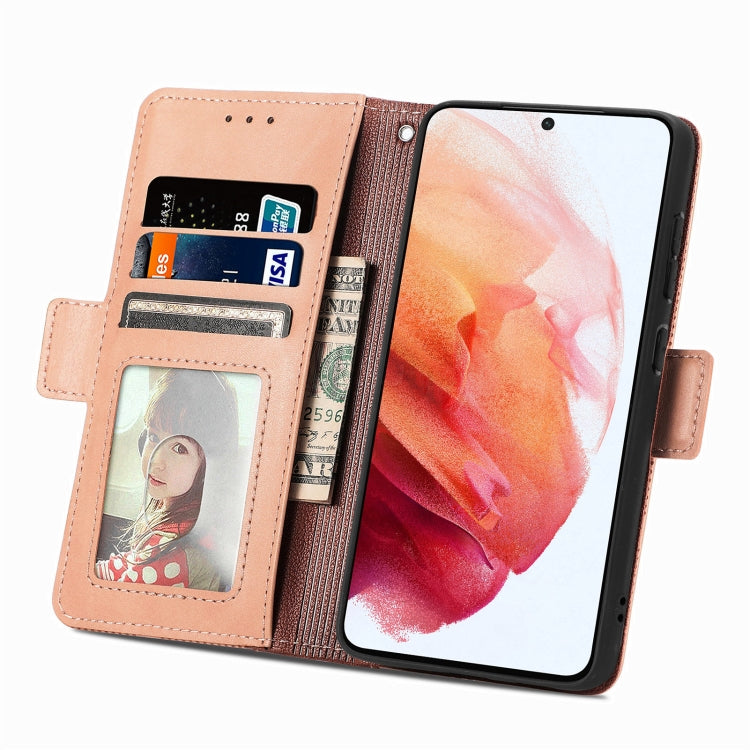 For Samsung Galaxy S21 FE 5G Grid Leather Flip Phone Case