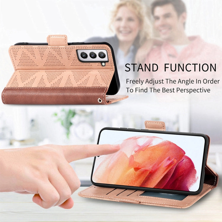For Samsung Galaxy S21 FE 5G Grid Leather Flip Phone Case