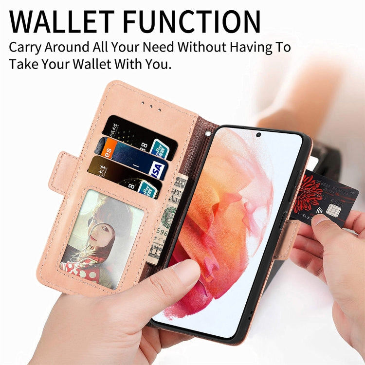 For Samsung Galaxy S21 FE 5G Grid Leather Flip Phone Case