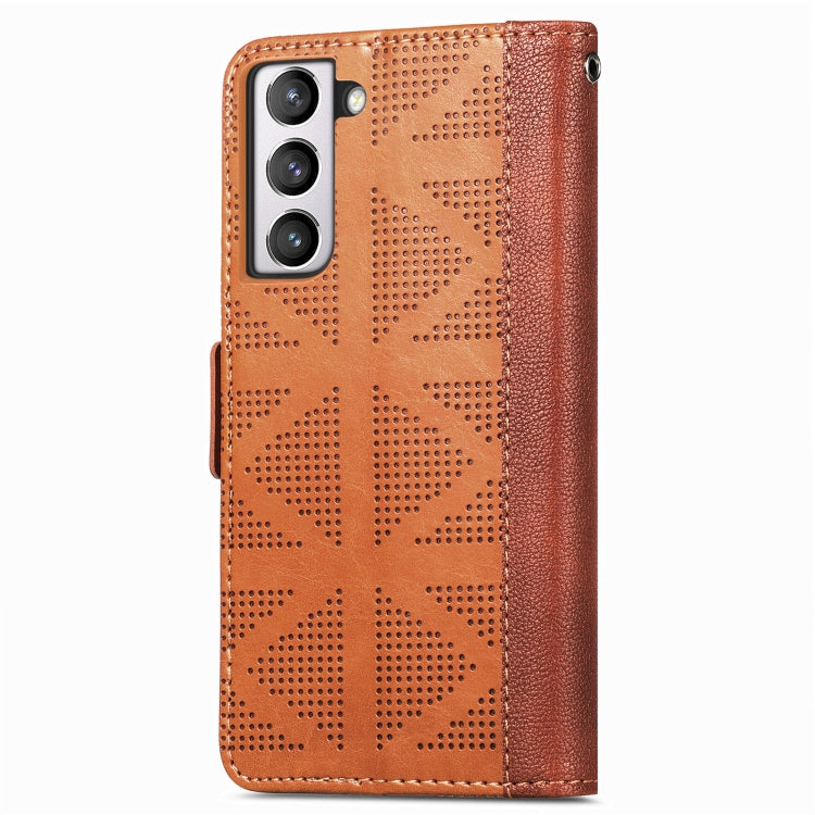 For Samsung Galaxy S21 FE 5G Grid Leather Flip Phone Case