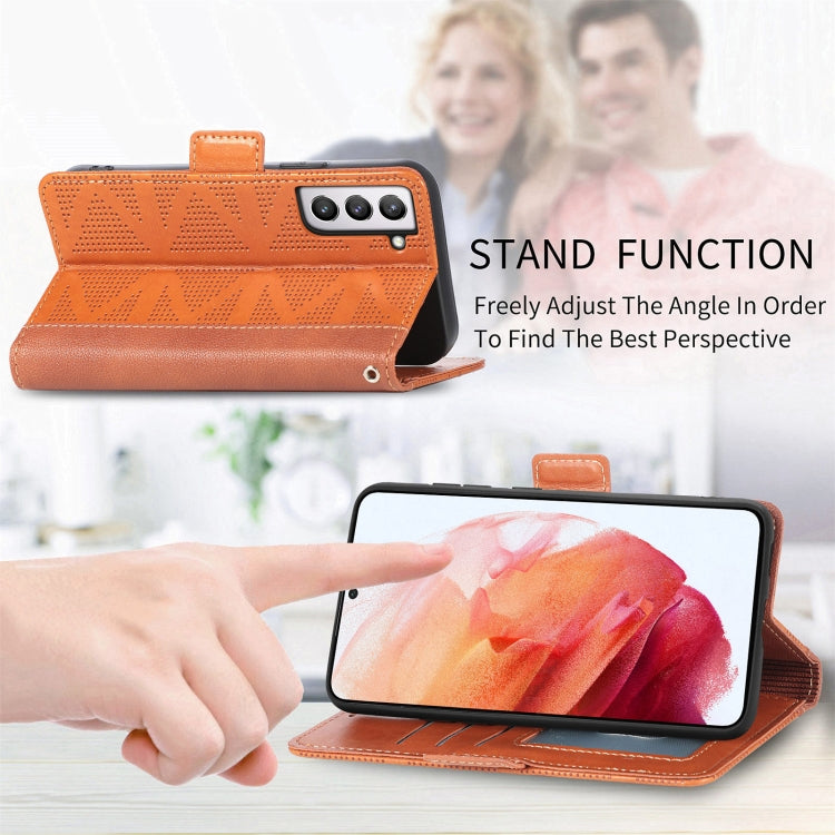 For Samsung Galaxy S21 FE 5G Grid Leather Flip Phone Case
