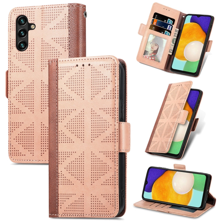 For Samsung Galaxy A13 5G Grid Leather Flip Phone Case