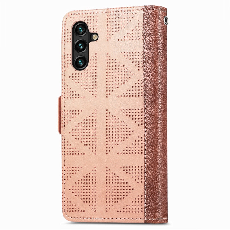 For Samsung Galaxy A13 5G Grid Leather Flip Phone Case