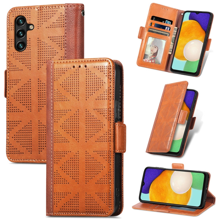 For Samsung Galaxy A13 5G Grid Leather Flip Phone Case