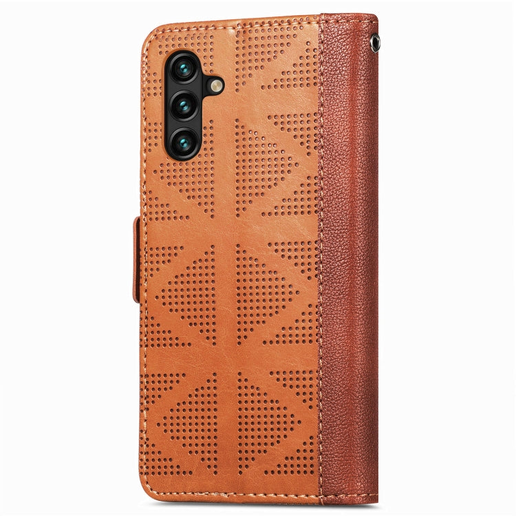 For Samsung Galaxy A13 5G Grid Leather Flip Phone Case