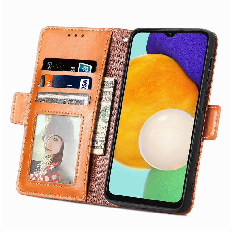 For Samsung Galaxy A13 5G Grid Leather Flip Phone Case