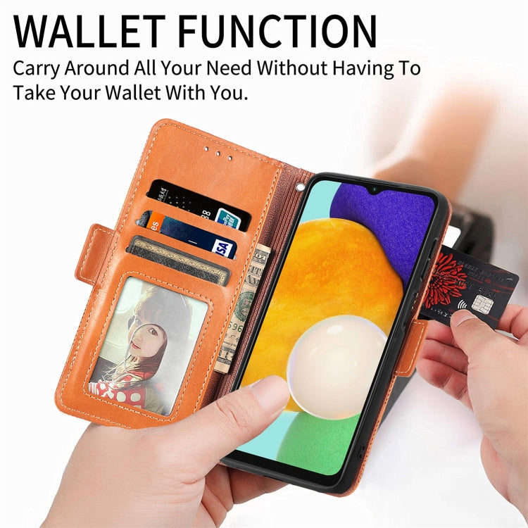 For Samsung Galaxy A13 5G Grid Leather Flip Phone Case