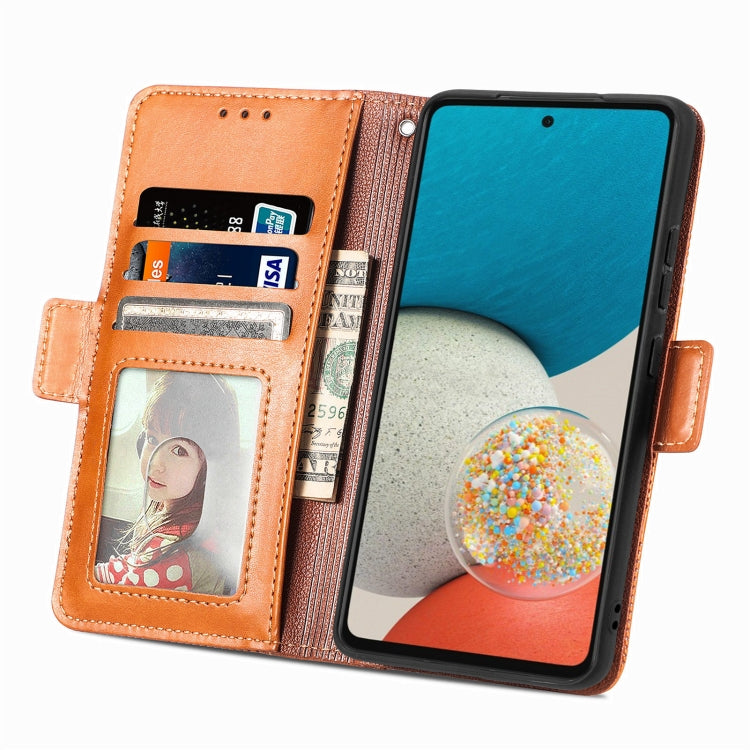 For Samsung Galaxy A53 5G Grid Leather Flip Phone Case