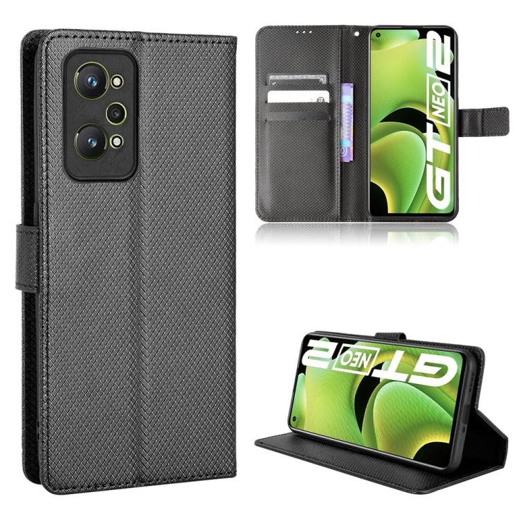 For OPPO Realme GT Neo2 / Realme GT2 Diamond Texture Leather Phone Case