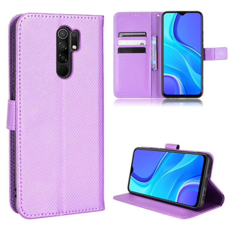 For Xiaomi Redmi 9 Diamond Texture Leather Phone Case