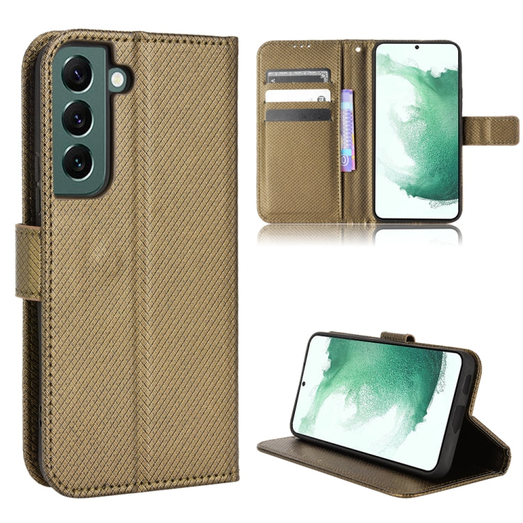 For Samsung Galaxy S22 5G Diamond Texture Leather Phone Case