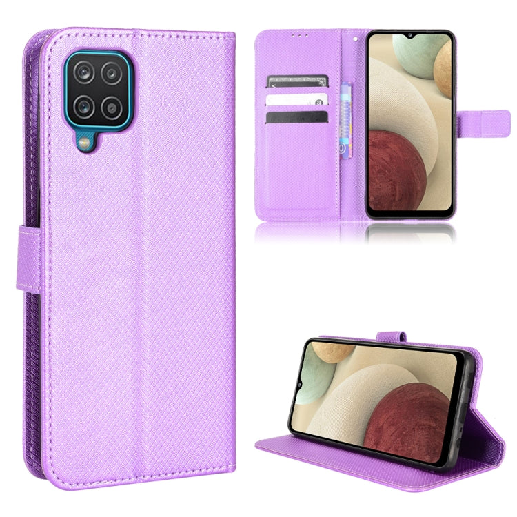 For Samsung Galaxy A12 / M12 5G Diamond Texture Leather Phone Case