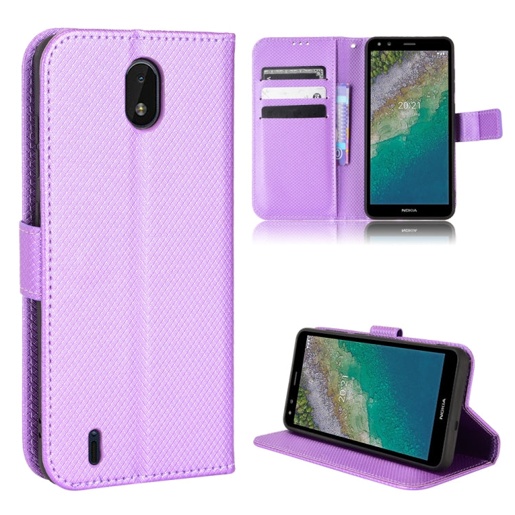 For Nokia C01 Plus Diamond Texture Leather Phone Case