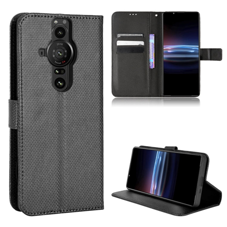 For Sony Xperia Pro-1 Diamond Texture Leather Phone Case
