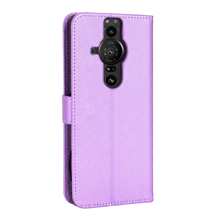 For Sony Xperia Pro-1 Diamond Texture Leather Phone Case