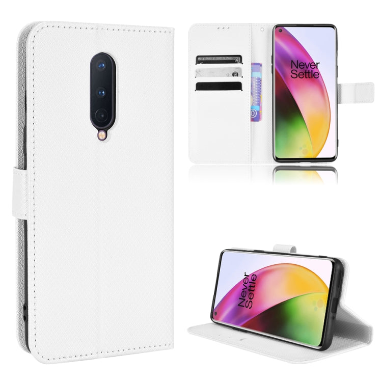 For OnePlus 8 Diamond Texture Leather Phone Case
