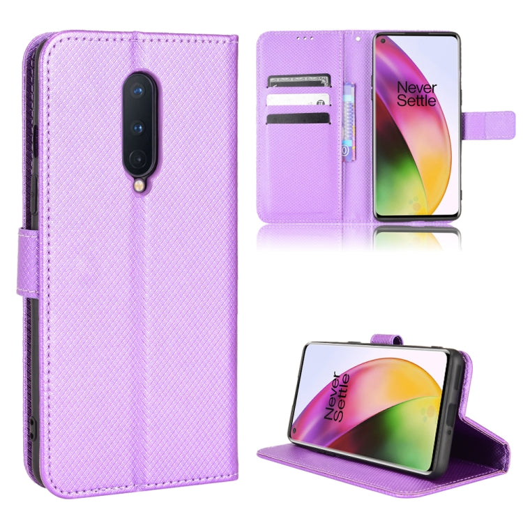 For OnePlus 8 Diamond Texture Leather Phone Case