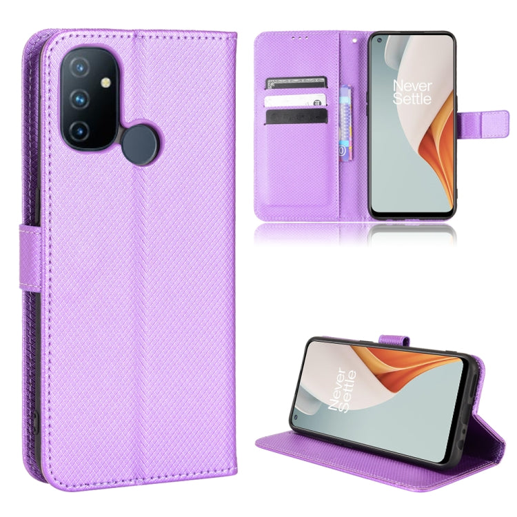 For OnePlus Nord N100 Diamond Texture Leather Phone Case