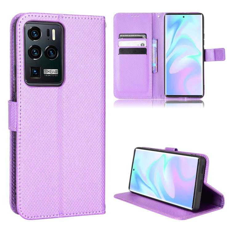 For ZTE Axon 30 Ultra 5G Diamond Texture Leather Phone Case