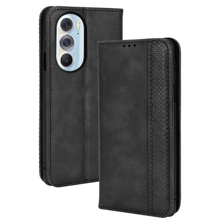 For Motorola Moto Edge 30 Pro/Edge+ 2022/Edge X30 Magnetic Buckle Retro Crazy Horse Leather Phone Case