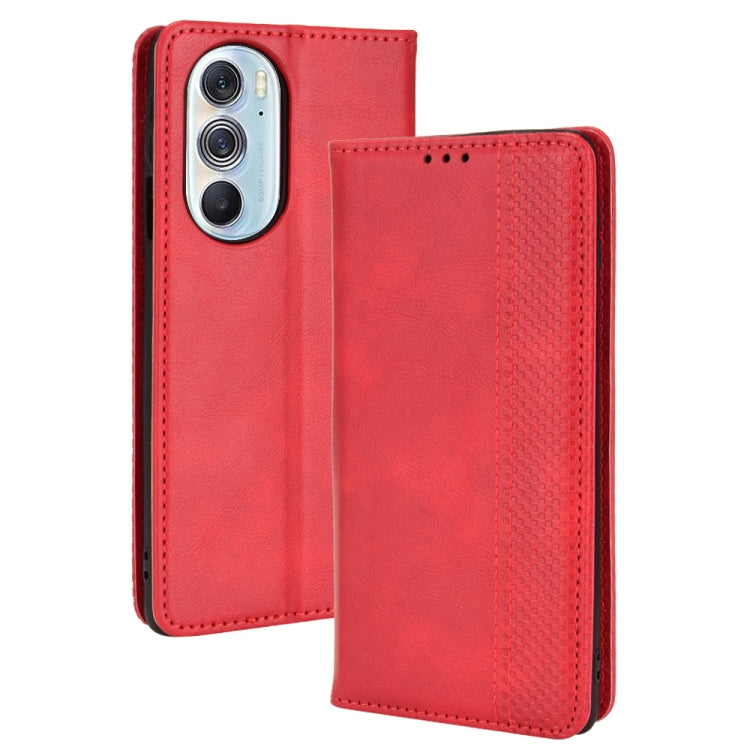 For Motorola Moto Edge 30 Pro/Edge+ 2022/Edge X30 Magnetic Buckle Retro Crazy Horse Leather Phone Case