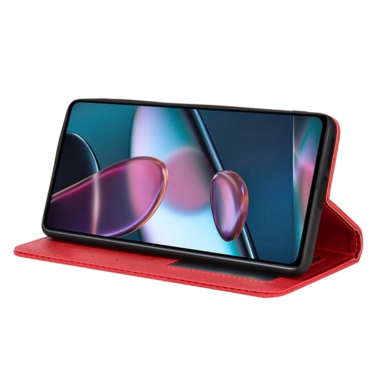 For Motorola Moto Edge 30 Pro/Edge+ 2022/Edge X30 Magnetic Buckle Retro Crazy Horse Leather Phone Case