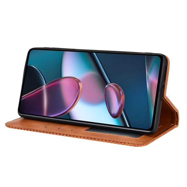 For Motorola Moto Edge 30 Pro/Edge+ 2022/Edge X30 Magnetic Buckle Retro Crazy Horse Leather Phone Case