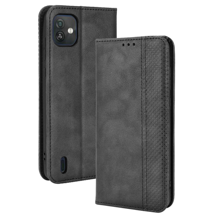 For Wiko Y82 Magnetic Buckle Retro Crazy Horse Leather Phone Case
