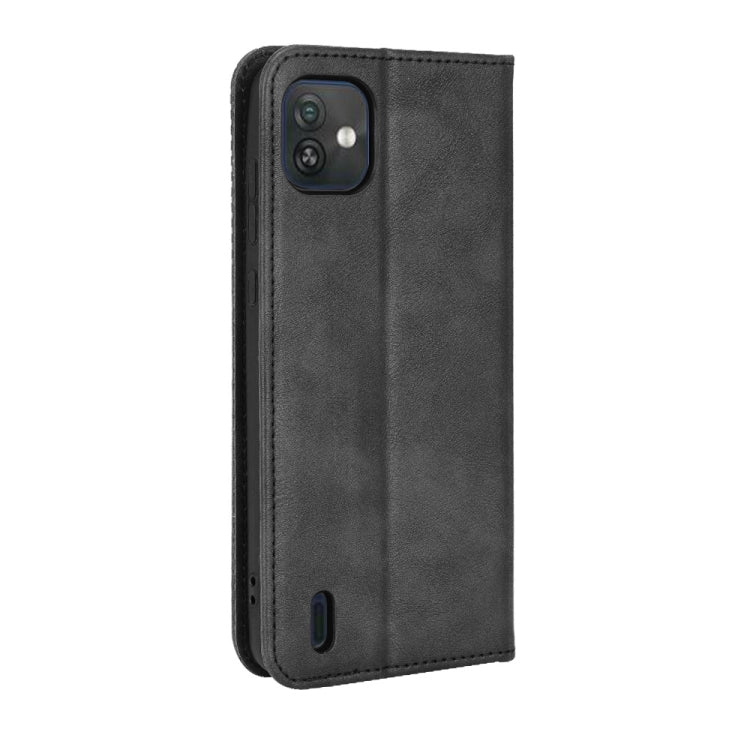 For Wiko Y82 Magnetic Buckle Retro Crazy Horse Leather Phone Case