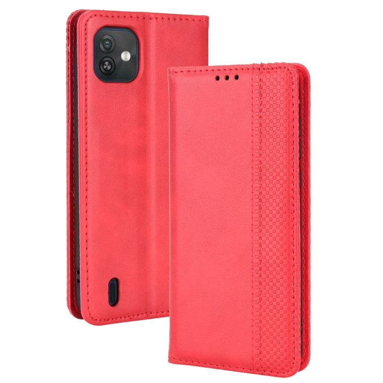 For Wiko Y82 Magnetic Buckle Retro Crazy Horse Leather Phone Case