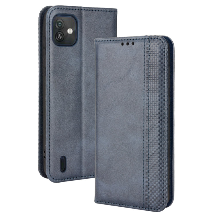 For Wiko Y82 Magnetic Buckle Retro Crazy Horse Leather Phone Case
