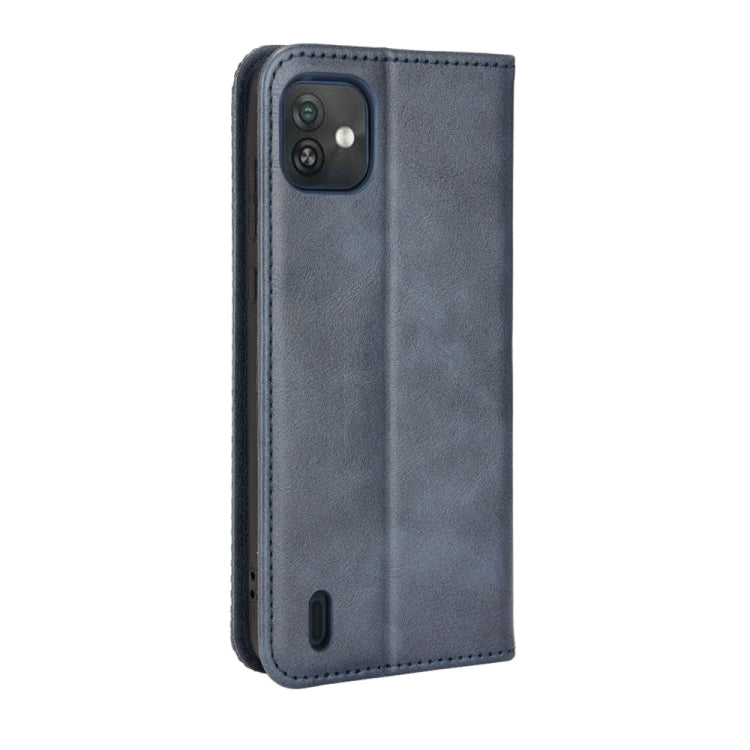 For Wiko Y82 Magnetic Buckle Retro Crazy Horse Leather Phone Case