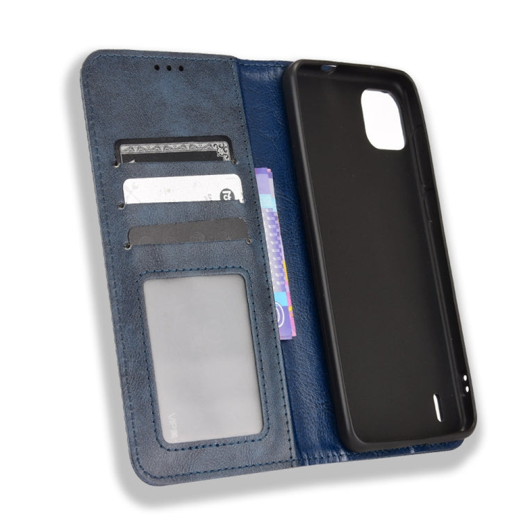 For Wiko Y82 Magnetic Buckle Retro Crazy Horse Leather Phone Case