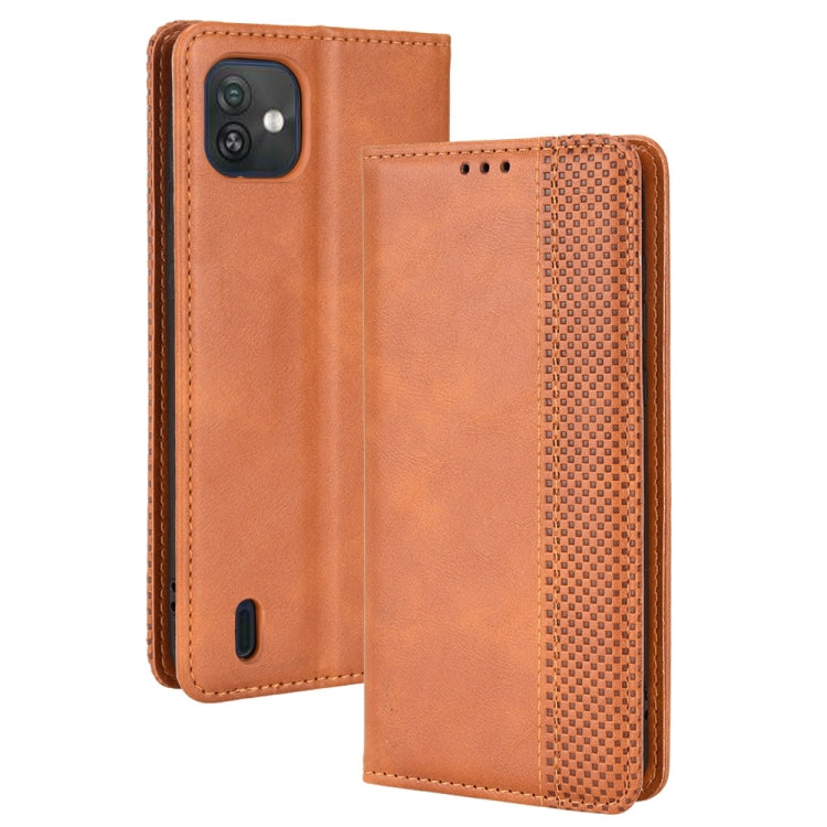 For Wiko Y82 Magnetic Buckle Retro Crazy Horse Leather Phone Case