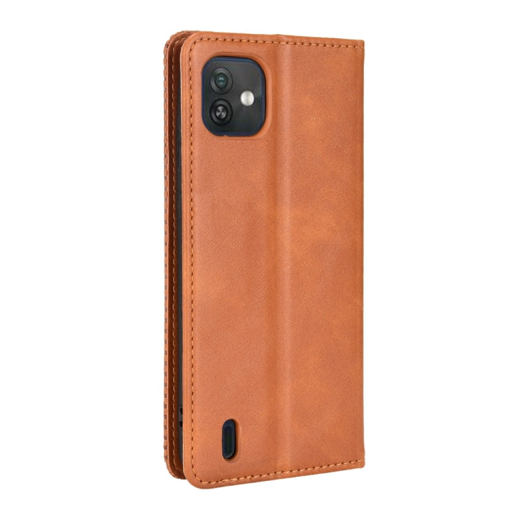 For Wiko Y82 Magnetic Buckle Retro Crazy Horse Leather Phone Case