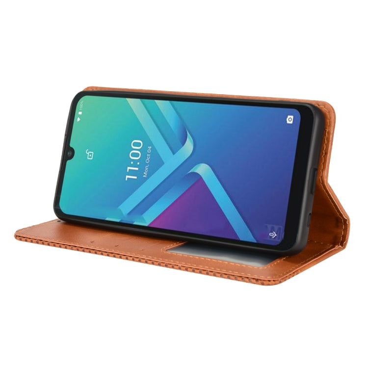 For Wiko Y82 Magnetic Buckle Retro Crazy Horse Leather Phone Case