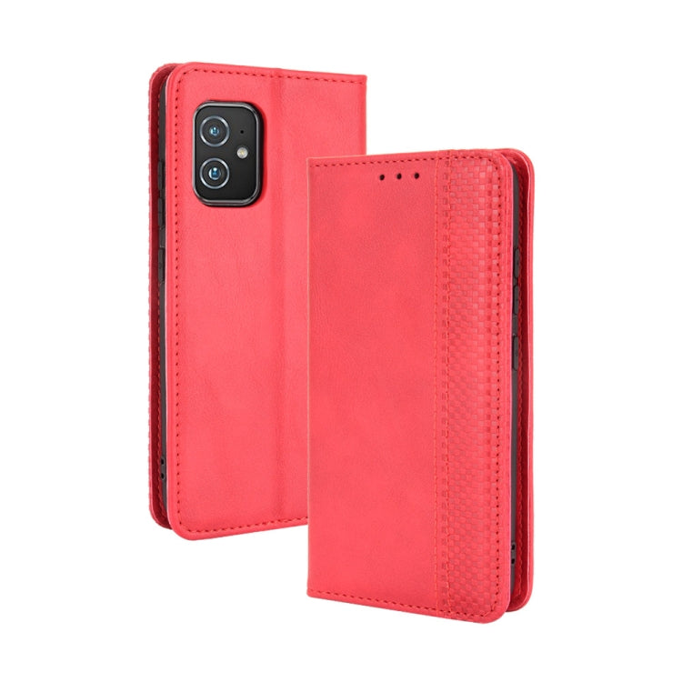 For Asus Zenfone 8 / 8Z Magnetic Buckle Retro Crazy Horse Leather Phone Case