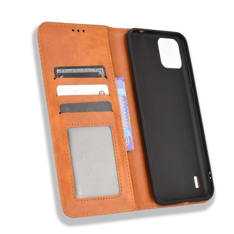 For Blackview A55 Magnetic Buckle Retro Crazy Horse Leather Phone Case