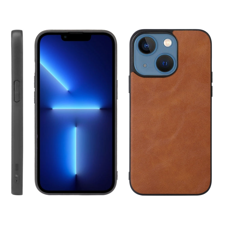 For iPhone 13 Cowhide Texture PU Phone Case