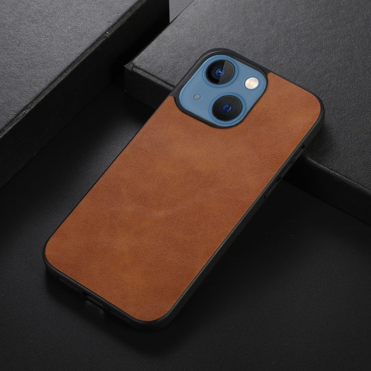 For iPhone 13 Cowhide Texture PU Phone Case