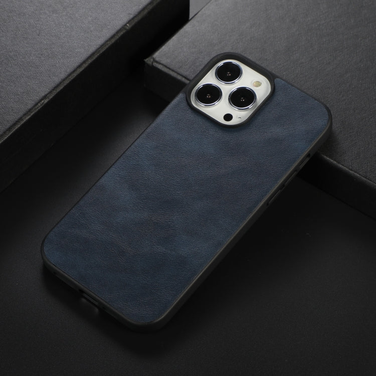 For iPhone 13 Pro Max Cowhide Texture PU Phone Case