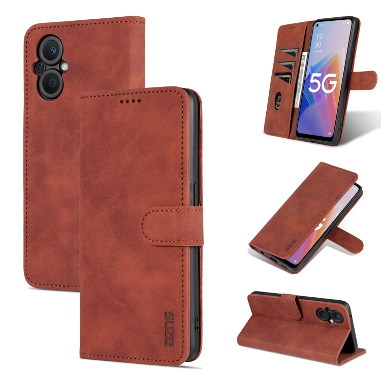 For OPPO A96 5G / Reno7 5G Overseas Version & OnePlus Nord N20 5G AZNS Skin Feel Calf Texture Horizontal Flip Leather Phone Case
