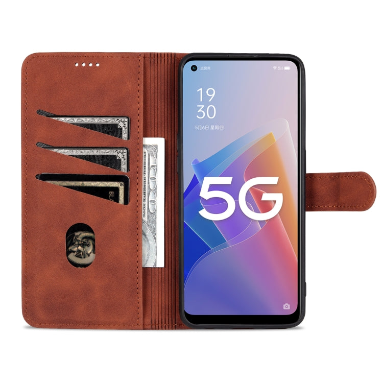 For OPPO A96 5G / Reno7 5G Overseas Version & OnePlus Nord N20 5G AZNS Skin Feel Calf Texture Horizontal Flip Leather Phone Case